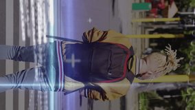 Animation of financial data processing over albino african american man walking on street. Global business, finances and digital interface concept digitally generated video. - Powered by Shutterstock - Get 15% off with code: PIKWIZARD15