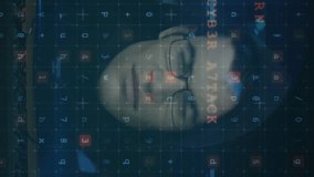 Animation of cyber attack warning over online security padlock and hacker. global internet security, data processing, connections and digital interface concept digitally generated video. - Powered by Shutterstock - Get 15% off with code: PIKWIZARD15