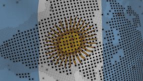 Animation of spinning globe and data processing against waving argentina flag background. Global emergency and safety concept - Powered by Shutterstock - Get 15% off with code: PIKWIZARD15