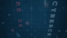 Animation of fingerprint bionic security system over blue landscape with diverse data. Global business and digital interface concept digitally generated video. - Powered by Shutterstock - Get 15% off with code: PIKWIZARD15