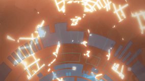 Animation of moving light trails and shapes over scope scanning. Technology and digital interface concept digitally generated video. - Powered by Shutterstock - Get 15% off with code: PIKWIZARD15