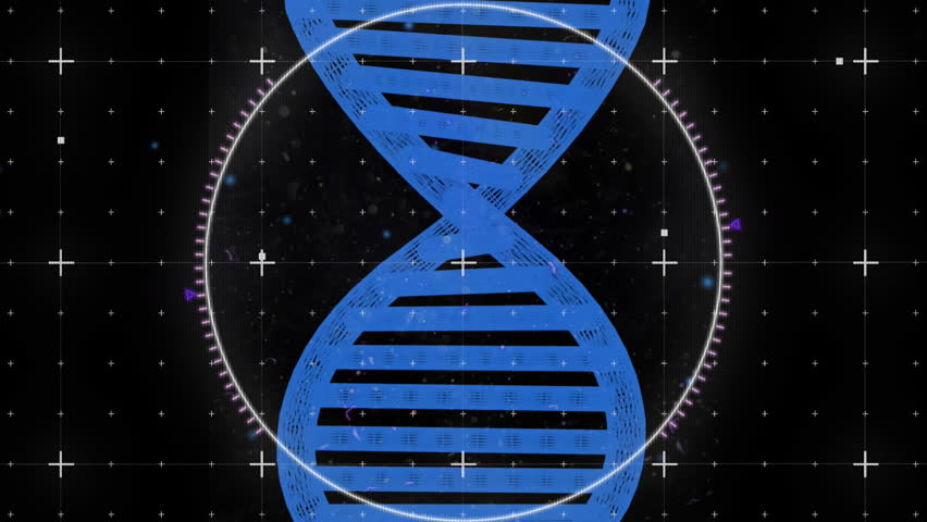 Animation of dna strand, digital data processing and scope scanning. Global science, connections, computing and data processing concept digitally generated video. - Powered by Shutterstock - Get 15% off with code: PIKWIZARD15