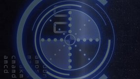 Animation of data processing over globe and scope scanning. Technology, business and digital interface concept digitally generated video. - Powered by Shutterstock - Get 15% off with code: PIKWIZARD15