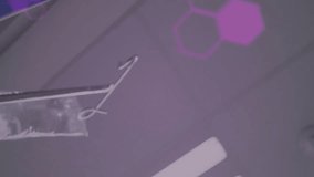 Animation of dna strand and data processing over diverse doctors with face masks. Medicine, science and digital interface concept digitally generated video. - Powered by Shutterstock - Get 15% off with code: PIKWIZARD15