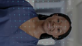 Smiling nurse in hospital with heartbeat animation over her. Healthcare, medical, professional, uniform, heartbeat monitor, healthy - Powered by Shutterstock - Get 15% off with code: PIKWIZARD15