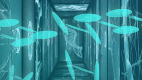 DNA strand over scientific data processing in futuristic animation. Science, biotechnology, genetics, molecular, digital, innovation - Powered by Shutterstock - Get 15% off with code: PIKWIZARD15