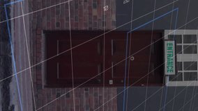 Walking on sidewalk, people passing by entrance over financial data animation. City, urban, business, finance, digital, pedestrian - Powered by Shutterstock - Get 15% off with code: PIKWIZARD15