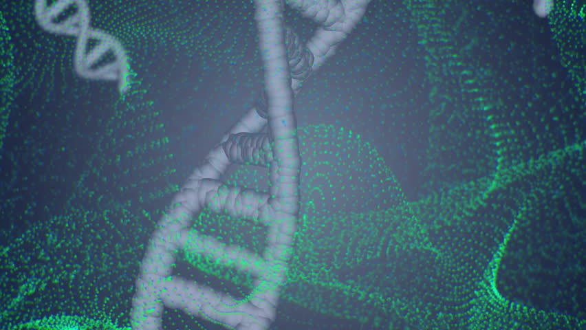 Animating DNA strands and green digital waves, displaying scientific data. Science, animation, biotechnology, technology, research, genetics - Powered by Shutterstock - Get 15% off with code: PIKWIZARD15