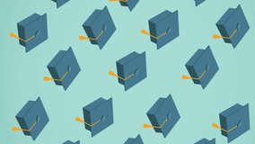 Digital animation of multiple graduation hats icons floating against green background. back to school and education concept - Powered by Shutterstock - Get 15% off with code: PIKWIZARD15