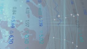 Financial data and stock market trends animation over globe and network connections. Finance, global, analytics - Powered by Shutterstock - Get 15% off with code: PIKWIZARD15