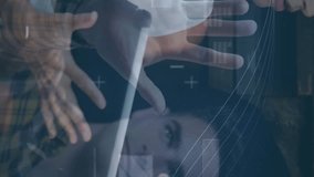 In school, children interacting with animation on futuristic touchscreen interface. Technology, education, interactive, innovation, digital, learning - Powered by Shutterstock - Get 15% off with code: PIKWIZARD15