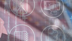 In school, animation of digital communication icons overlaying coding and data elements. Technology, programming, development, innovation, networking, information - Powered by Shutterstock - Get 15% off with code: PIKWIZARD15