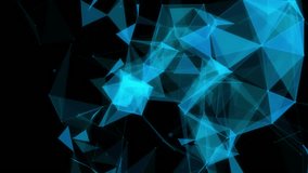 Animation of floating search and user icons over blue geometric shapes on black background. Technology, digital, networking, interface, abstract, internet - Powered by Shutterstock - Get 15% off with code: PIKWIZARD15