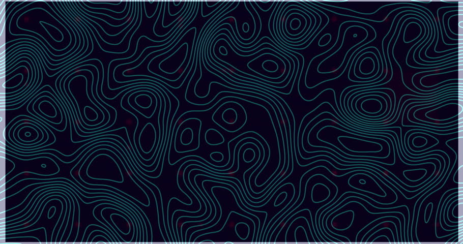 Dark teal contours appearing red glow pulsing morphing circle sliding year labels showing timeline. Abstract, data visualization, futuristic, digital art, motion graphics, technology, innovation