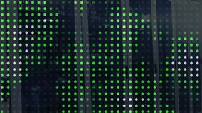 On start perforated panel with LED grid showing white-green pulsing lights indicating server status. Technology, data, cyber security, industrial, digital, innovation, monitoring - Powered by Shutterstock - Get 15% off with code: PIKWIZARD15