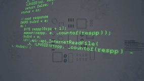 Program execution starting code scrolling with city and chip rotating and visualizing data response. Cybersecurity, data visualization, digital infrastructure, software development, futuristic, - Powered by Shutterstock - Get 15% off with code: PIKWIZARD15