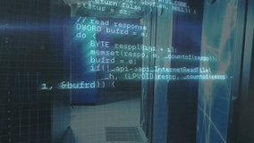 Overlaying C++ code appearing on corridor scrolling HTTP calls shifting into geometry intersection. Programming, software development, data center, digital architecture, technical, futuristic, - Powered by Shutterstock - Get 15% off with code: PIKWIZARD15