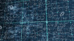 Digital distortion flickering formulas initiating grid shifting and revealing chemical molecules. Molecular, scientific, futuristic, schematic, educational, technological, analytical - Powered by Shutterstock - Get 15% off with code: PIKWIZARD15