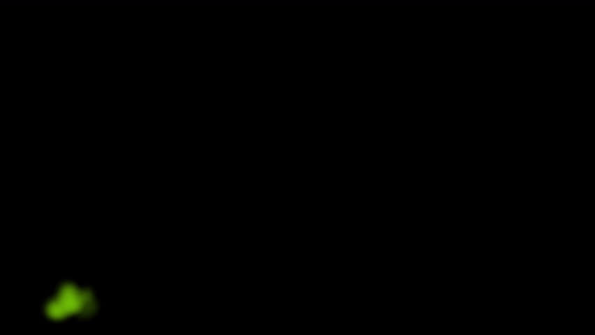 Green gas on a black background. Stock effect of a foul, smelly odor in 4K with alpha channel. 