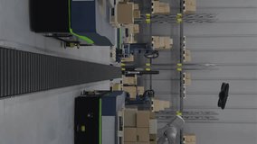 Animation of network of conncetions with icons over boxes on conveyor belt in warehouse. Global conncetions, delivery and shipping concept digitally generated video. - Powered by Shutterstock - Get 15% off with code: PIKWIZARD15