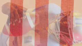 Animation of african american football player and flag of usa. American patriotism, sports and competition concept digitally generated video. - Powered by Shutterstock - Get 15% off with code: PIKWIZARD15