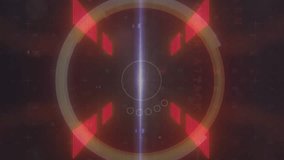 Animation of glowing neon blue and red rectangles with scope scanning. Digital interface global connection and communication concept digitally generated video. - Powered by Shutterstock - Get 15% off with code: PIKWIZARD15