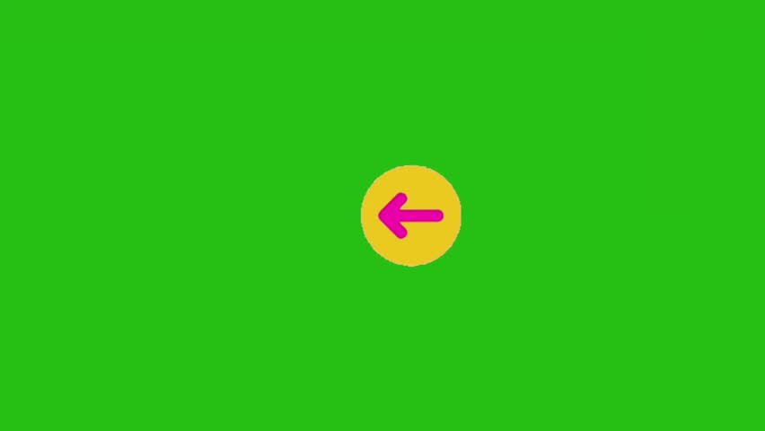 Turn left sign symbol animation on green screen, Left turn Arrow sign, Vector graphic of a uk turn left road sign. It consists of a white arrow bent to the left, Highway Code Traffic Sign road.