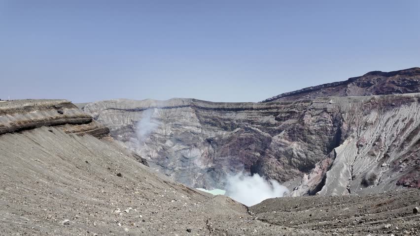 Active Volcano Steam at Nakadake Crater 29 Mar 2025