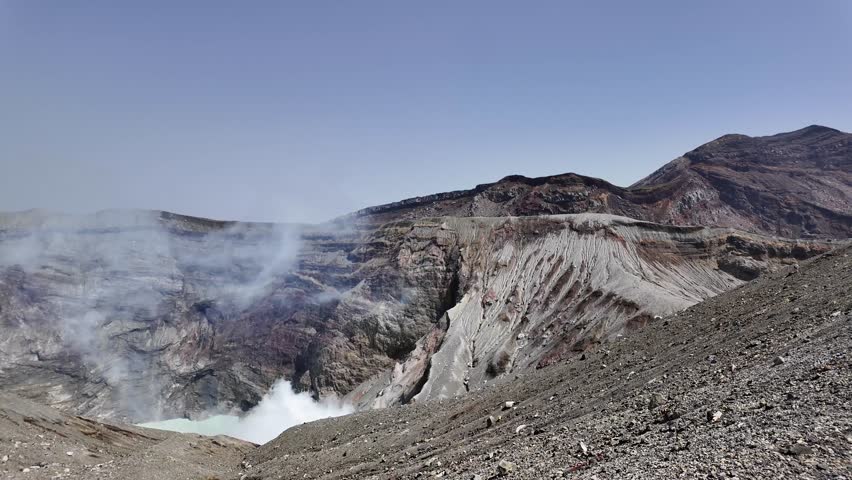 Active Volcano Steam at Nakadake Crater 29 Mar 2025
