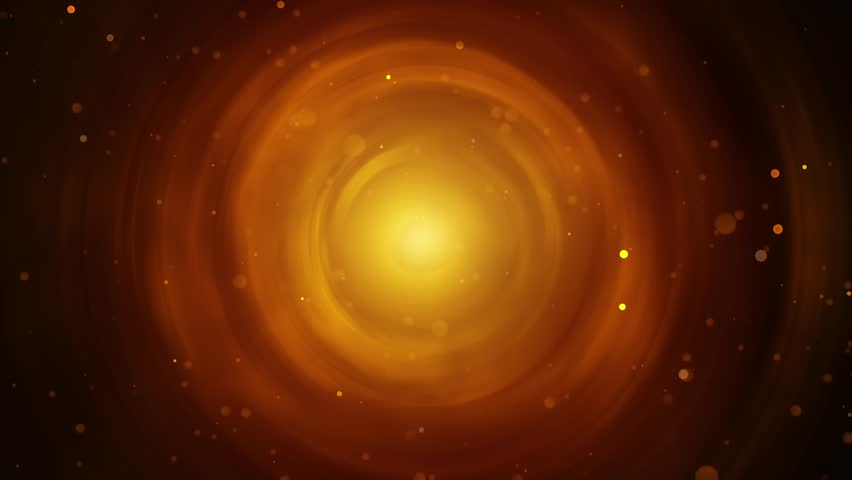 Swirling orange red energy vortex with floating particles -spinning light form hypnotic radial motion background