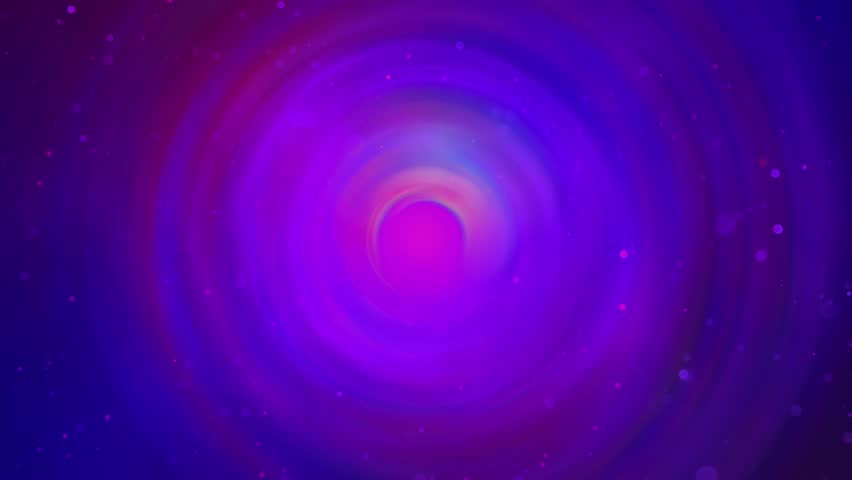 Vibrant purple and pink gradients form hypnotic spiral pattern with rotating swirling particles - mystical cosmic energy vortex