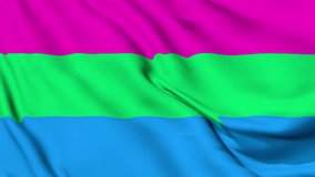 The Polysexual pride flag background. Realistic Polysexual pride flag waving in the wind. LGBTQ Polysexual community symbol Perfect Loop 4K video. - Powered by Shutterstock - Get 15% off with code: PIKWIZARD15