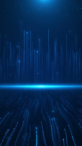 Abstract digital data transfer vertical lines. 3D neural network. chatbot, artificial intelligence, deep learning. Glowing lines. cyberspace concept. wave moving particles. Big data flow animation.