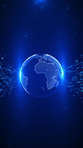 High-tech digital world map features data points, graphs, global network connections. Technology digital big data analytics, Technology background Abstract networking, Digital World connecting.