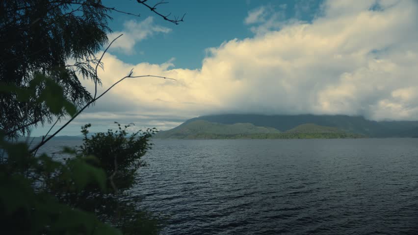 Sunny blue Sky Over A Lake