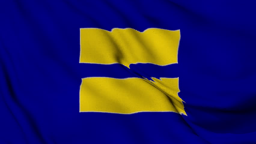 The Equal Human Rights logo, often seen as a flag background. Realistic Equal Human Rights Pride Flag waving in the wind. LGBTQ Equal Human Rights community symbol Perfect Loop 4K video.