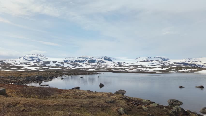 The Largest Glacier Of Hardangerjokulen In Mainland Norway. Aerial Drone Shot