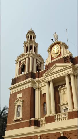 Sacred Heart Cathedral Church located at Connaught Place, Delhi, India, Beautiful architectural view from outside of Cathedral Church in Central Delhi during evening time