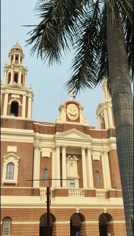 Sacred Heart Cathedral Church located at Connaught Place, Delhi, India, Beautiful architectural view from outside of Cathedral Church in Central Delhi during evening time