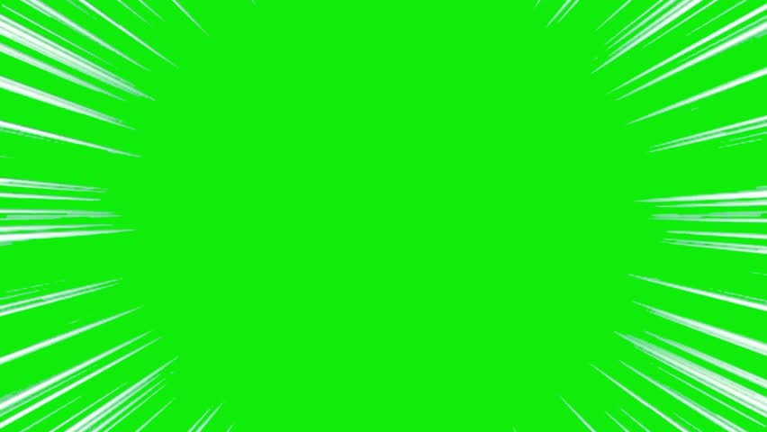 Green screen speed lines effect with fast-moving streaks on a transparent background, perfect for motion and action scenes.