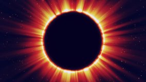 Abstract animation of a total solar eclipse - an astronomical phenomenon. Dynamics of a total solar eclipse in colorful tones. Coronal Light. Visualizing a solar eclipse in space. 4K animation - Powered by Shutterstock - Get 15% off with code: PIKWIZARD15