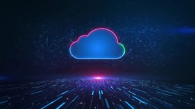 Cloud computing technology data transfer concept. Abstract background. Cloud computing system icon media file network, hud. internet of things IOT big data c artificial intelligence AI. system sci fi - Powered by Shutterstock - Get 15% off with code: PIKWIZARD15