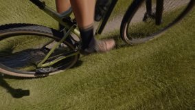 Cyclist Pedaling On Mountain Bike Trail In Summer, Strong Muscular Legs On Modern Off-Road Bicycle. Cycling Fast Outdoor Riding. Adventure Sports MTB Marathon. Endurance Training Nature Exploration - Powered by Shutterstock - Get 15% off with code: PIKWIZARD15