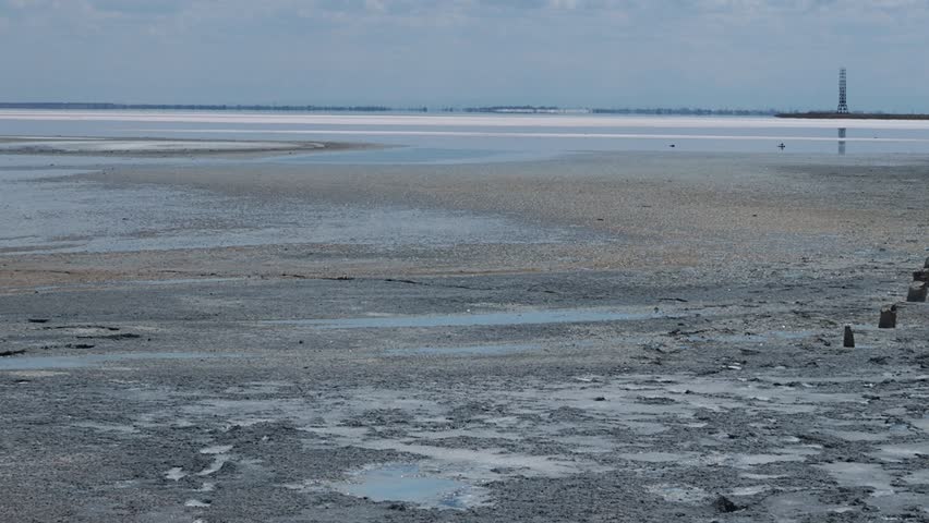Dead Salt Lake. Beautiful landscape on a small island.	