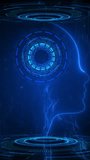 Cyber Technology Innovation Artificial intelligence AI brain animation 3D blue particle digital brain grid line technology icon futuristic HUD background abstract background vertical video concept - Powered by Shutterstock - Get 15% off with code: PIKWIZARD15