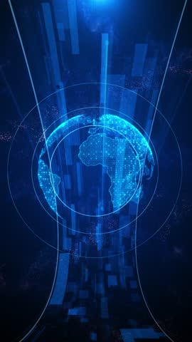 Global network connection data connections. Worldwide planet Earth open space digital web. World technology background. plexus Network Grid business World Universe Plexus Digital Data Tunnel 3D 4K