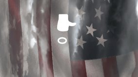 Animation of social media icons with numbers over clouds with flag of usa. global social media and communication concept digitally generated video. - Powered by Shutterstock - Get 15% off with code: PIKWIZARD15