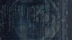 Animation of globe, dots and programming language over back panel of server data storage. Digital composite, multiple exposure, globalization, coding, machine learning, technology, network server. - Powered by Shutterstock - Get 15% off with code: PIKWIZARD15