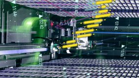 Animation of data processing against computer server room. Computer interface and business data storage technology concept - Powered by Shutterstock - Get 15% off with code: PIKWIZARD15