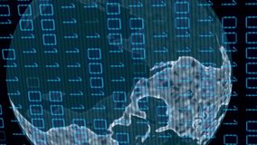 Animation of binary codes and lines around rotating globe over black background. Digitally generated, hologram, illustration, globalization, coding, programming language and technology concept. - Powered by Shutterstock - Get 15% off with code: PIKWIZARD15